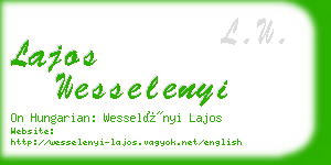 lajos wesselenyi business card